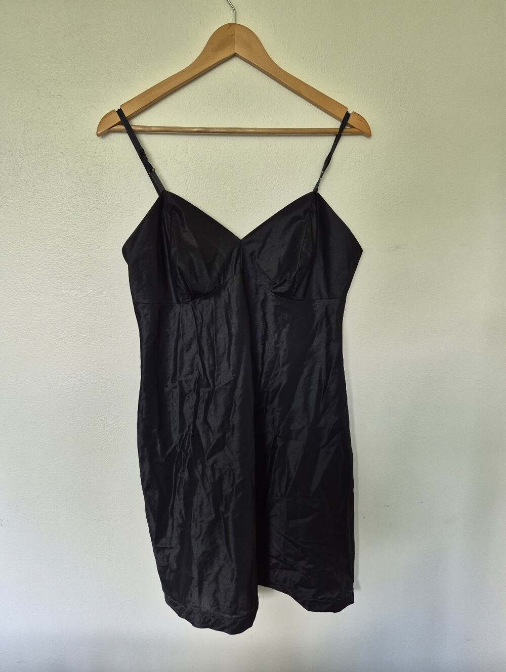 Vintage Canadian Made Kayser Nylon Nightgown Slip Black Size 38